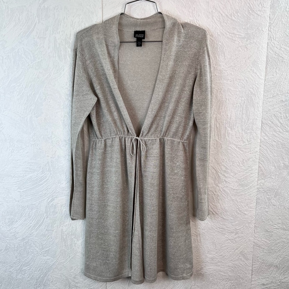 Eileen Fisher Linen and Silk Blend Gray Sweater Size Small - Picture 1 of 7